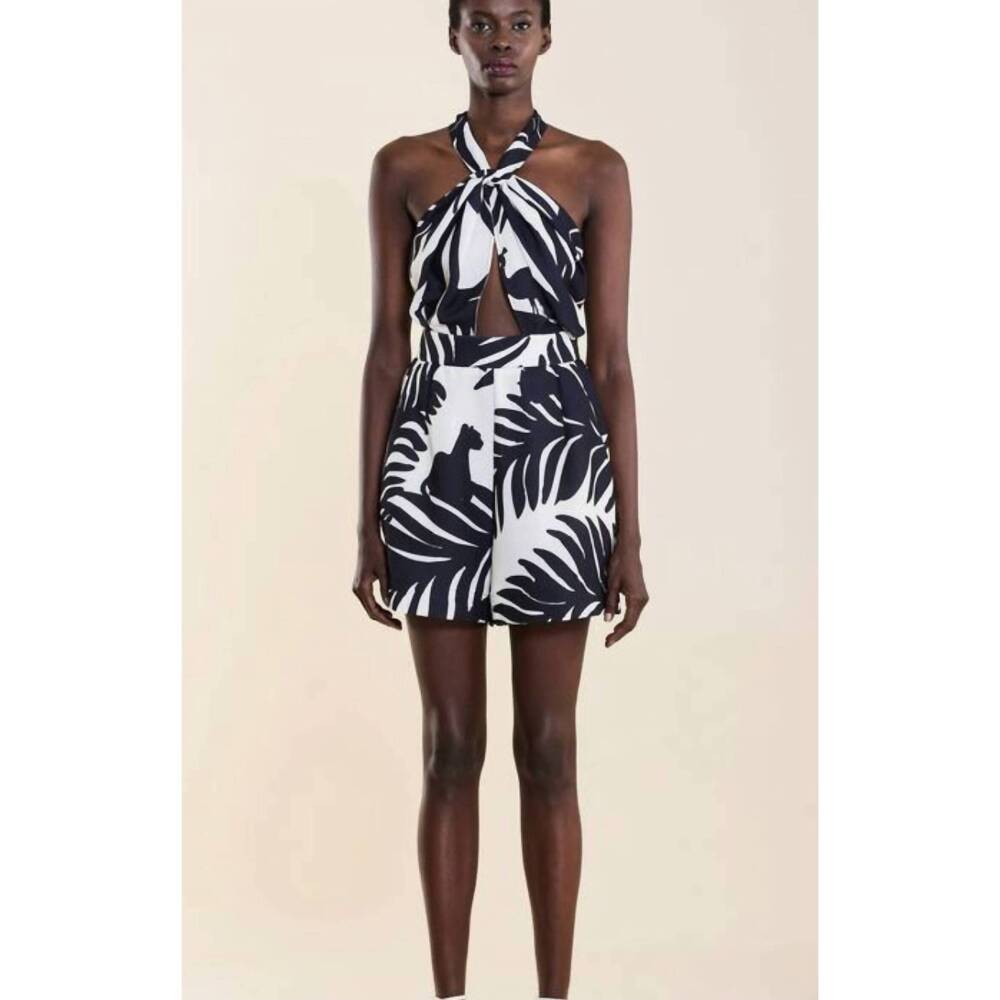 NEW OOPSCOOL halter romper in black/white
